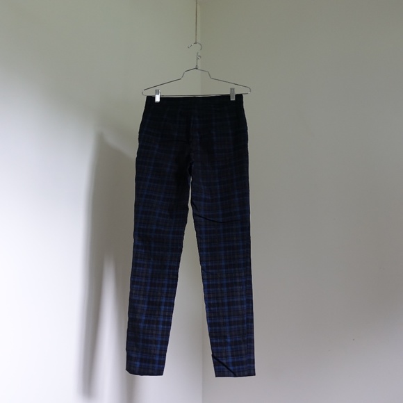Joseph Ribkoff Blue Black Plaid Pants Stretchy Size 6 - Picture 5 of 6
